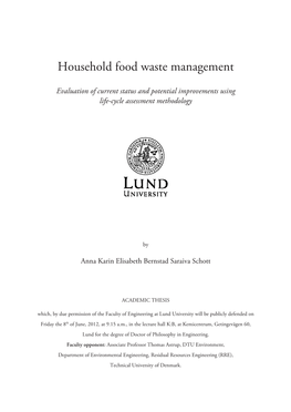 Household Food Waste Management