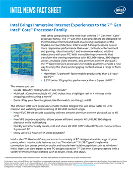 7Th Gen Intel Core Fact Sheet