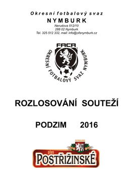 Rozpis Podzim 2016