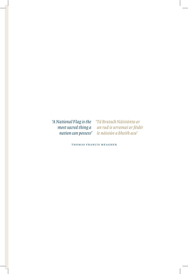 'A National Flag Is the Most Sacred Thing a Nation Can Possess' 'Tá Bratach Náisiúnta Ar an Rud Is Urramaí Ar Féidir