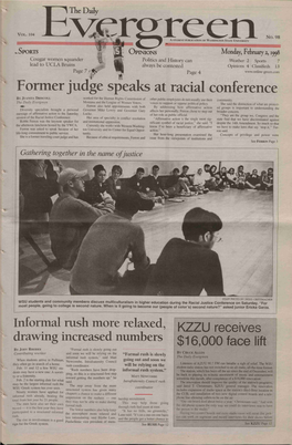 Former Judge Speaks at Racial Conference by JUANITA DRISCOLL Worked for the Human Rights Commission of Other Public Employees Do Not Usually Use Their Community