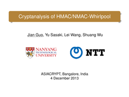 Cryptanalysis of HMAC/NMAC-Whirlpool