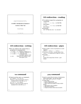 I/O Redirection - Reading