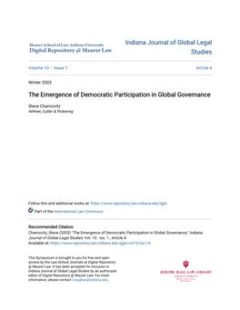 The Emergence of Democratic Participation in Global Governance