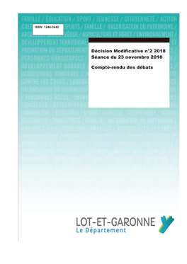 Décision Modificative N°2 2018 Séance Du 23 Novembre 2018