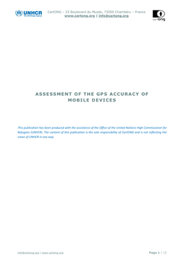 Assessment of the Gps Accuracy of Mobile Devices