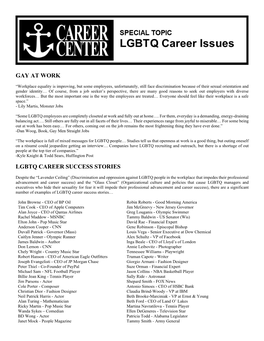 LGBTQ Job Market|Workplace