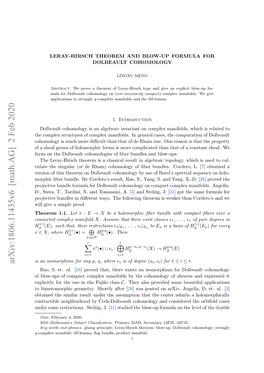 Arxiv:1806.11435V6 [Math.AG] 2 Feb 2020 Ne Oersrcin.Sezg .[ J