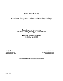 Educational Psychology Student Handbook