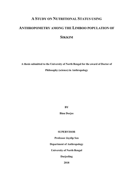 A Study on Nutritional Status Using Anthropometry