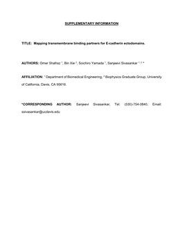 Mapping Transmembrane Binding Partners for E-Cadherin Ectodomains