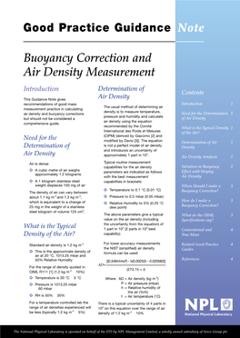 Buoyancy Correction and Air Density Measurement