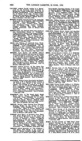 3964 the London Gazette, 20 June, 1958