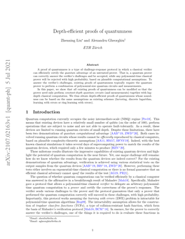 Depth-Efficient Proofs of Quantumness