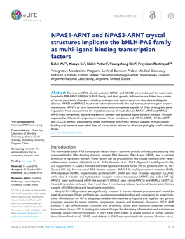 NPAS1-ARNT and NPAS3-ARNT Crystal Structures Implicate The