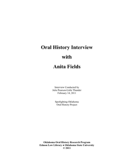 Oral History Interview with Anita Fields