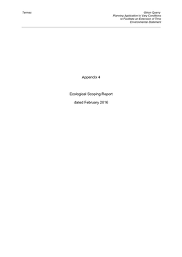 Appendix 4 Ecological Scoping Report Dated February 2016