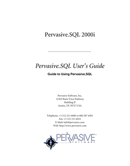 Pervasive.SQL User's Guide