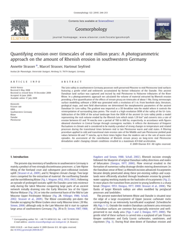 Strasser Et Al., 2010, Quantifying Erosion Over Timescales of One