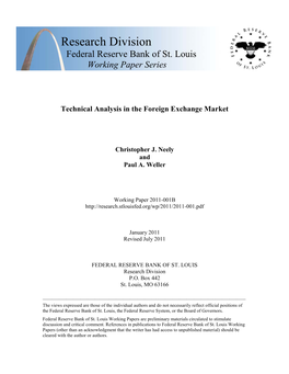 Technical Analysis in the Foreign Exchange Market