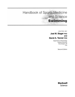 Handbook of Sports Medicine and Science Swimming