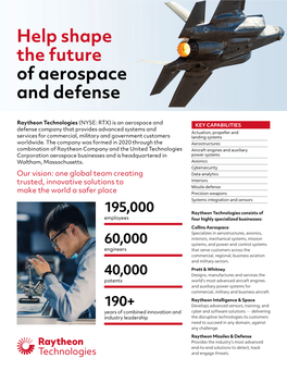 Help Shape the Future of Aerospace and Defense