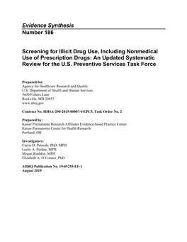 Screening for Illicit Drug Use, Including Nonmedical Use of Prescription Drugs: an Updated Systematic Review for the U.S