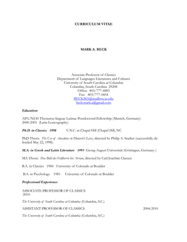 Mark Beck CV 1-1-21 Updated for Website