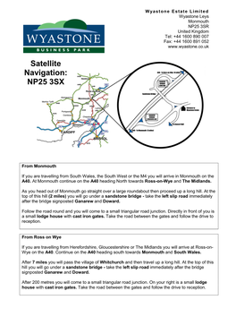 Satellite Navigation: NP25 3SX