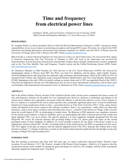 Time and Frequency from Electrical Power Lines