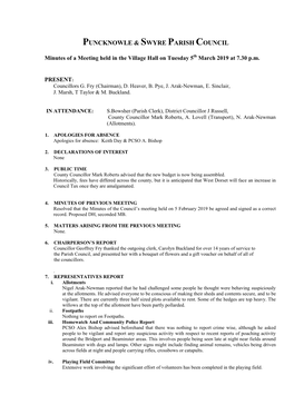 Puncknowle & Swyre Parish Council