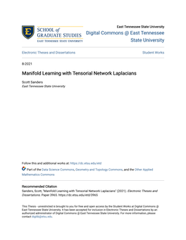 Manifold Learning with Tensorial Network Laplacians