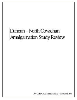 Duncan – North Cowichan Amalgamation Study Review