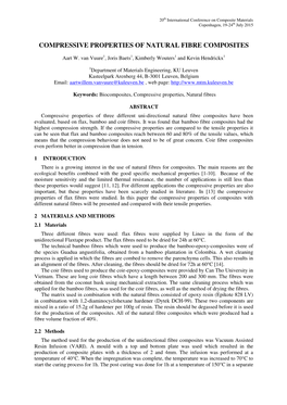 Compressive Properties of Natural Fibre Composites