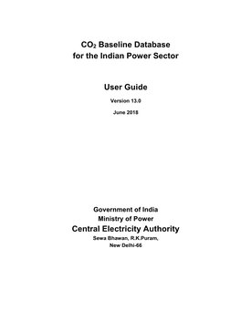 CO2 Baseline Database for the Indian Power Sector User Guide Central