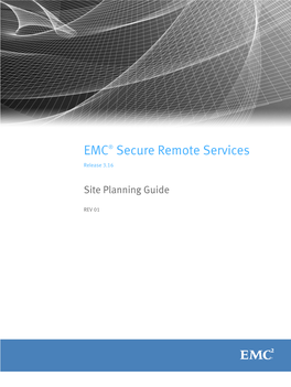 EMC Secure Remote Services 3.16 Site Planning Guide