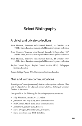 Select Bibliography