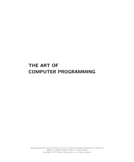 The Art of Computer Programming, Vol. 4A