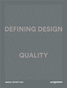 ANNUAL REPORT 2014 Vision Design-Led, Quality and Service-Driven