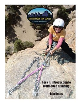 Rock II: Introduction to Multi-Pitch Climbing