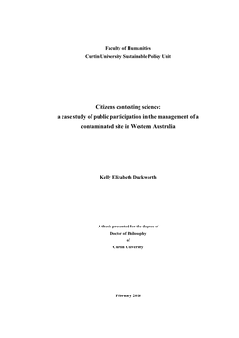 A Case Study of Public Participation in the Management of a Contaminated Site in Western Australia