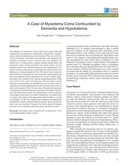 A Case of Myxedema Coma Confounded by Dementia and Hypokalemia