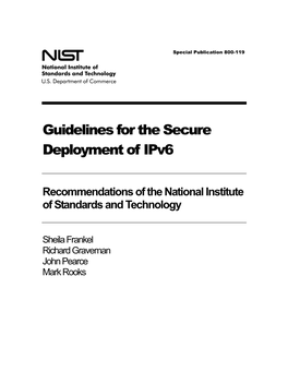NIST SP 800-119, Guidelines for the Secure Deployment of Ipv6