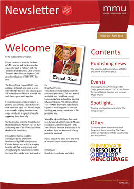 Contents to This Edition of the Newsletter