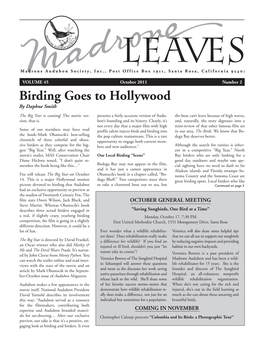 Birding Goes to Hollywood by Daphne Smith