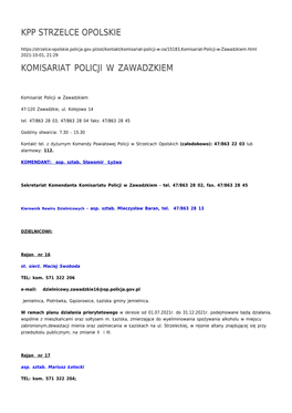 Komisariat Policji W Zawadzkiem