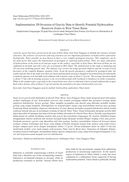 Implementation 3D Inversion of Gravity Data to Identify Potential