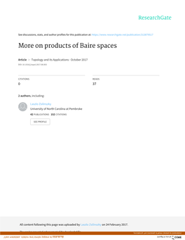 On Products of Baire Spaces