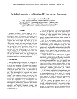 On the Implementation of Multiplatform RIA User Interface Components