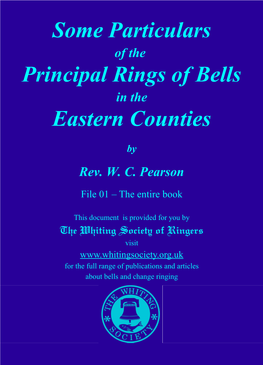 Some Particulars Principal Rings of Bells Eastern Counties